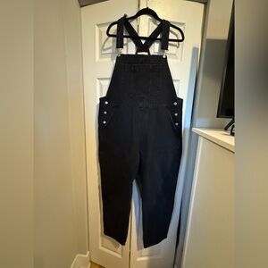 Abercrombie and fitch black women denim overalls size XL